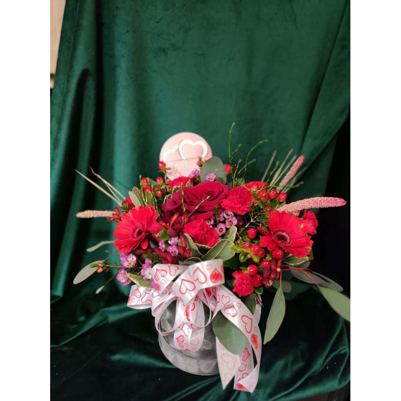 Walentynkowy Flower Box | Flower Boxy | Różany Zakątek Kwiaciarnia Suwałki