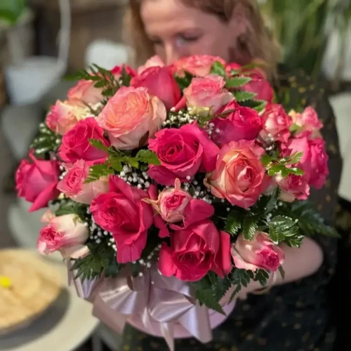 Flower Box pastelowa miłość Rozmiar kompozycji Okazały