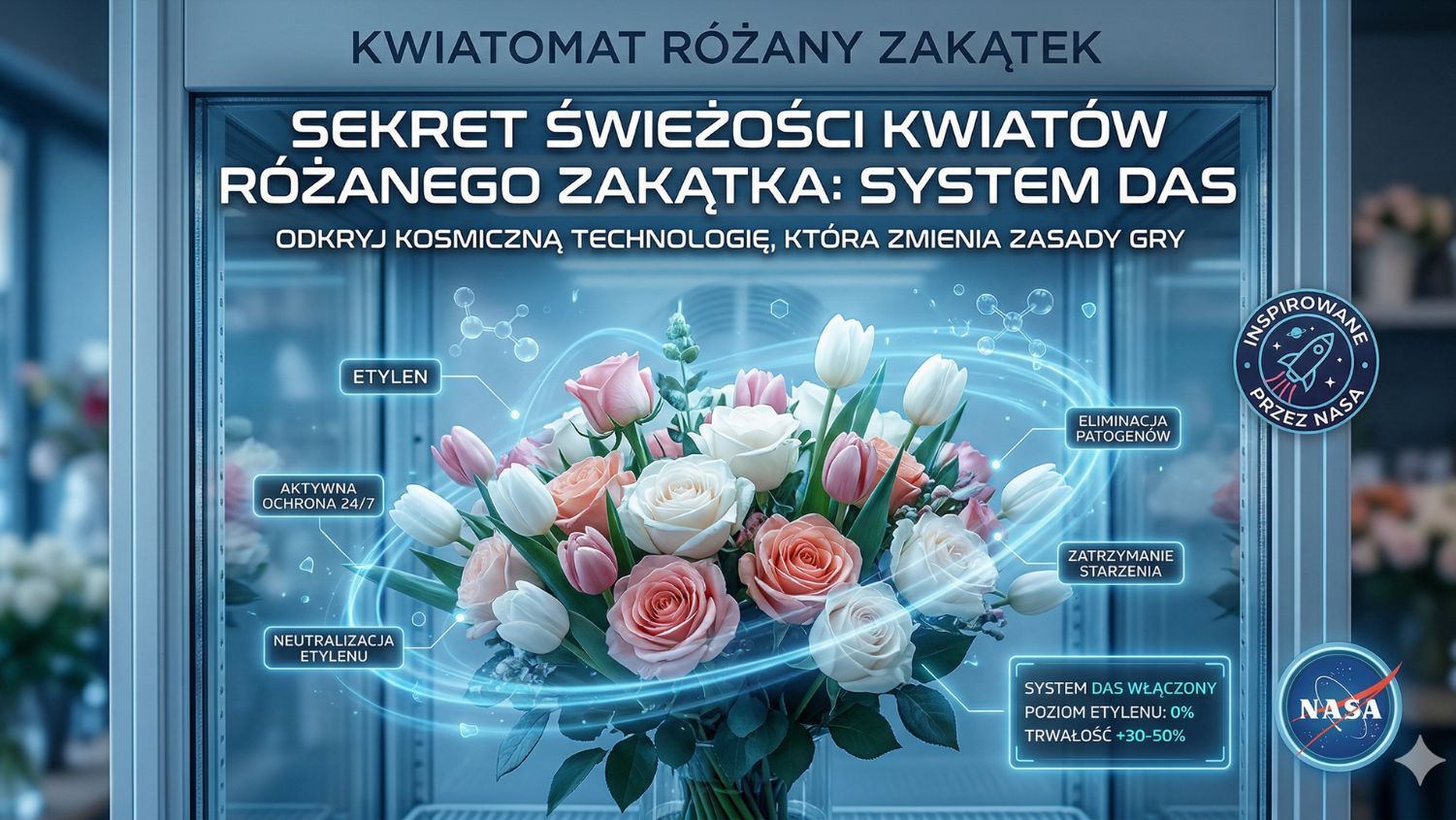 Dlaczego kwiaty z kwiaciarni Różany Zakątek żyją dłużej? Poznaj system DAS – kosmiczną technologię w służbie florystyki