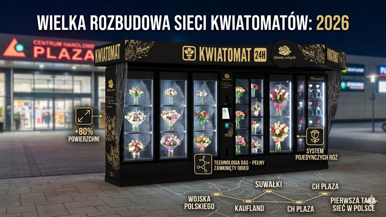 Większe kwiatomaty w Suwałkach. Różany Zakątek rozbudowuje sieć i wprowadza nowe rozwiązania
