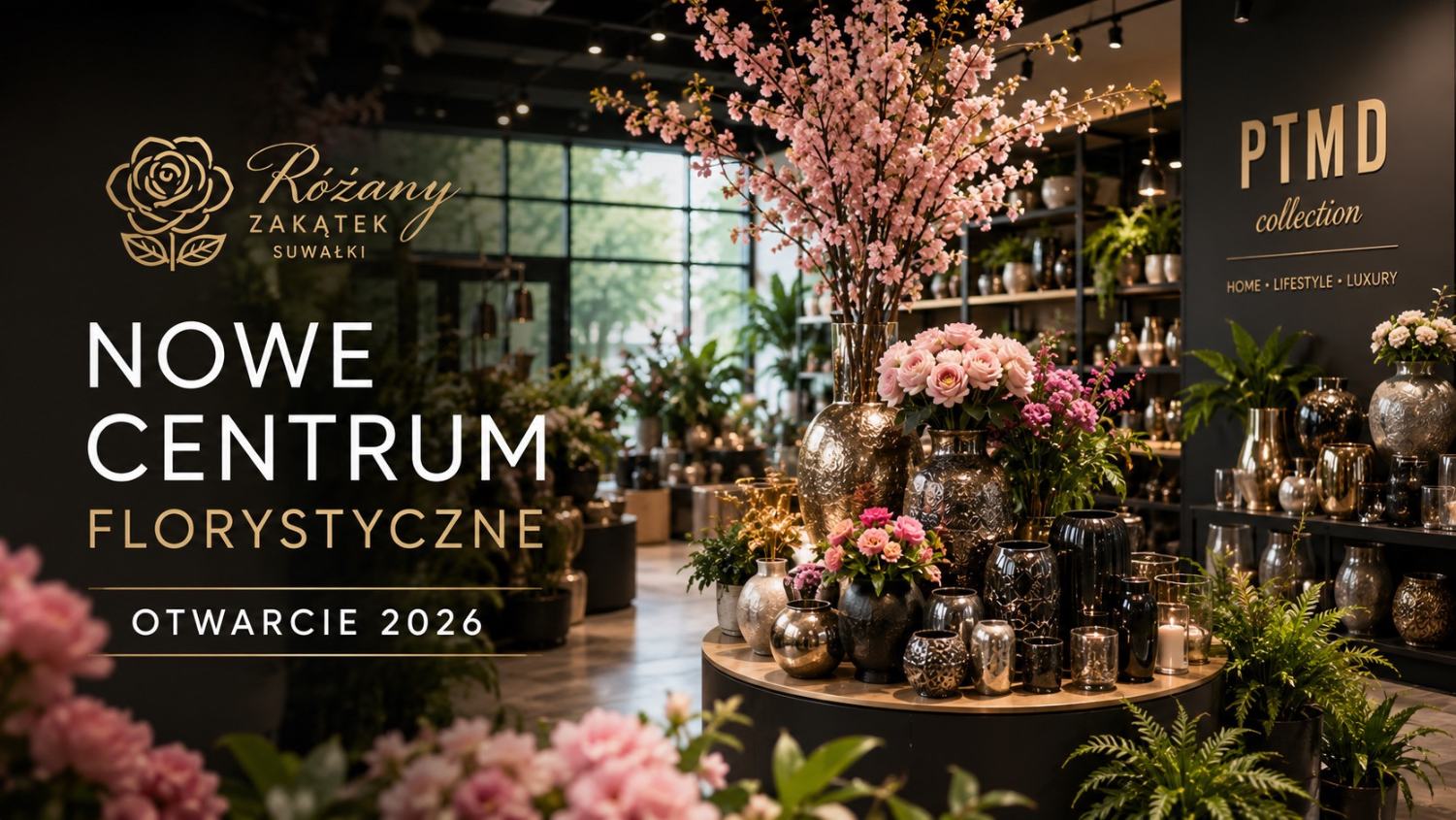 Nowe centrum florystyczne Różany Zakątek w Suwałkach. 157 m² i marka PTMD