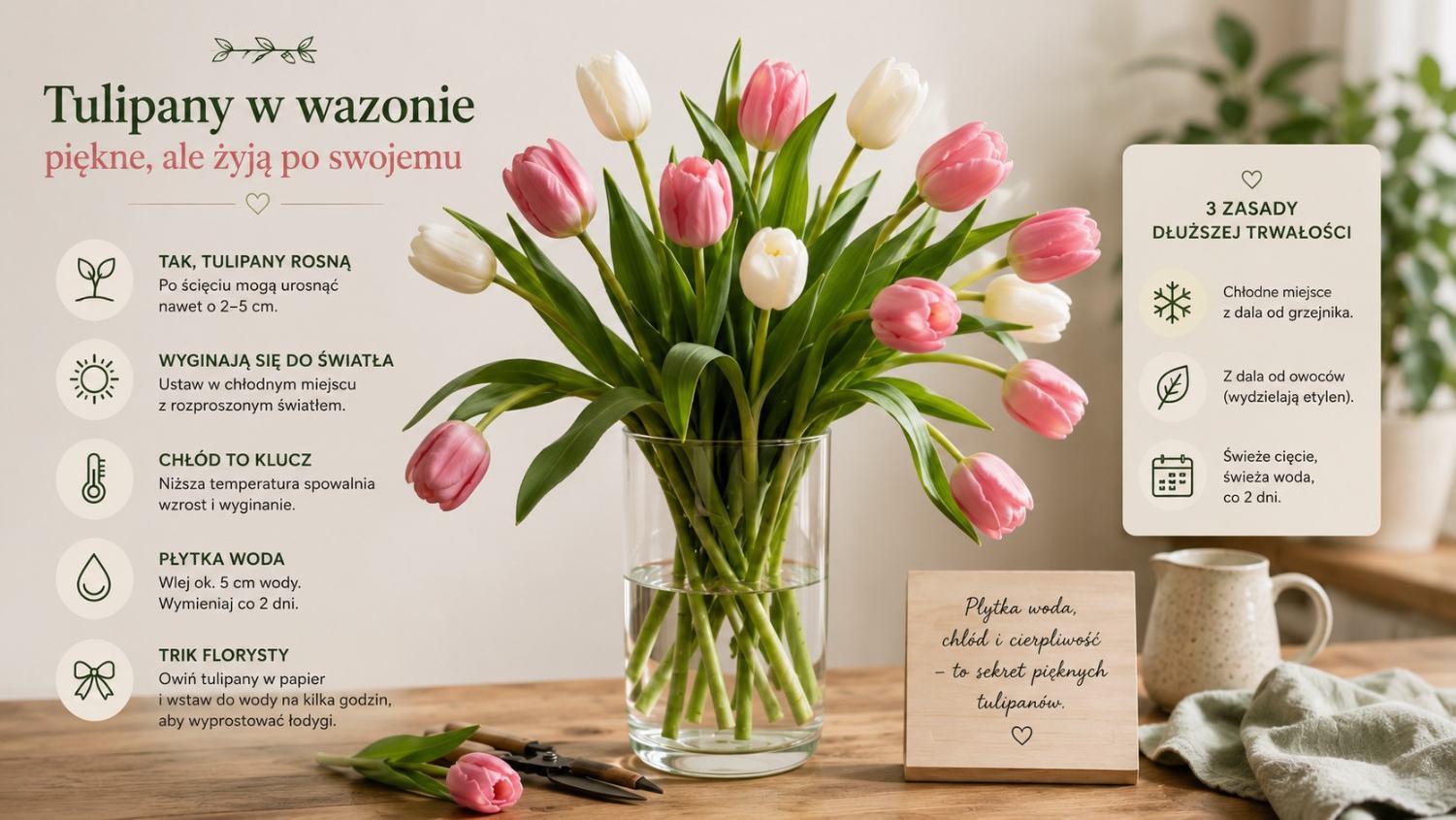 Dlaczego tulipany rosną w wazonie i jak temu zaradzić